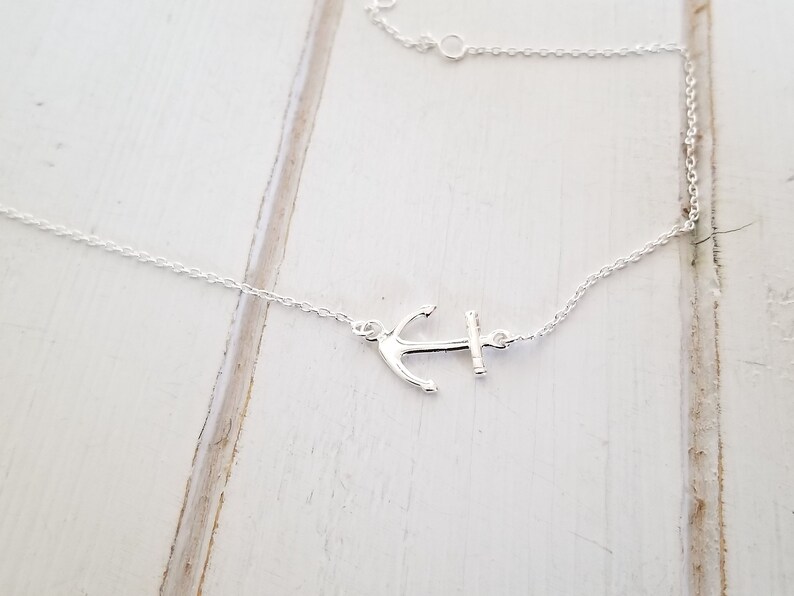 Sideways Anchor Anklet sterling silver D