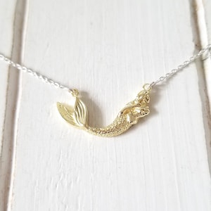 Silver Mermaid necklace Sterling Silver Mermaid jewelry singing mermaid Available in Sterling Silver and Gold Plated image 5