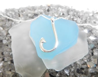 Silver High Polish Fish Hook necklace - Sterling Silver Fisherman's Hook - Fishing hook*