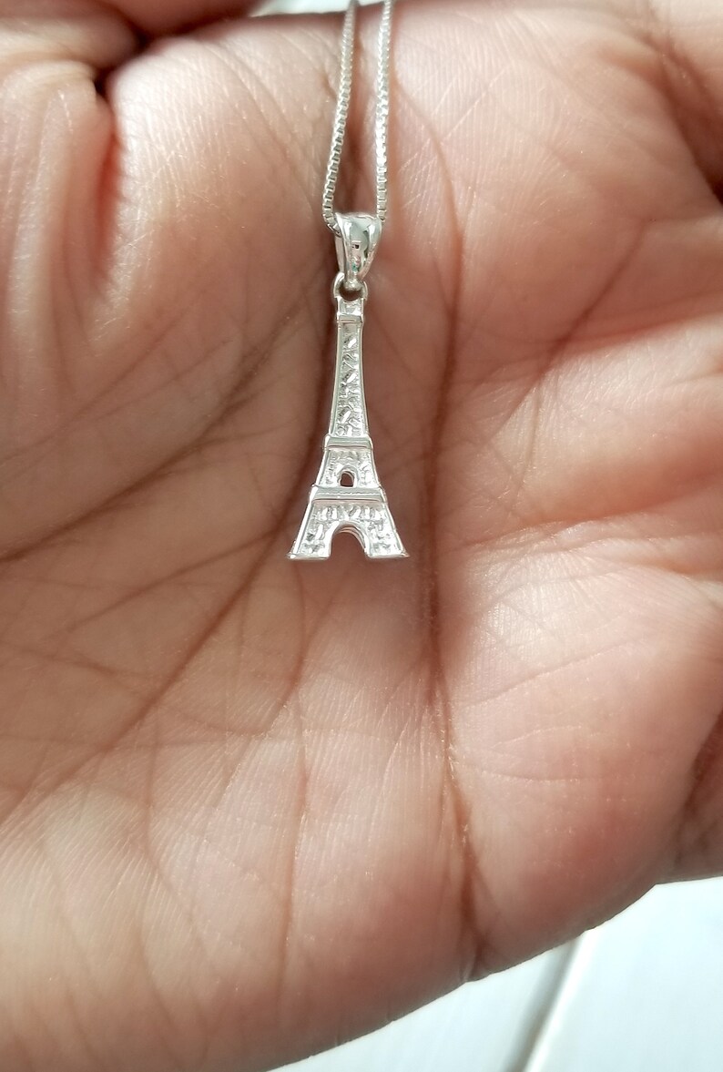 Eiffel Tower necklace 925 Sterling Silver image 3