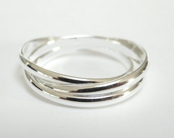 Russian Wedding band - Wedding ring - trinity ring- Thumb ring - Sterling Silver*