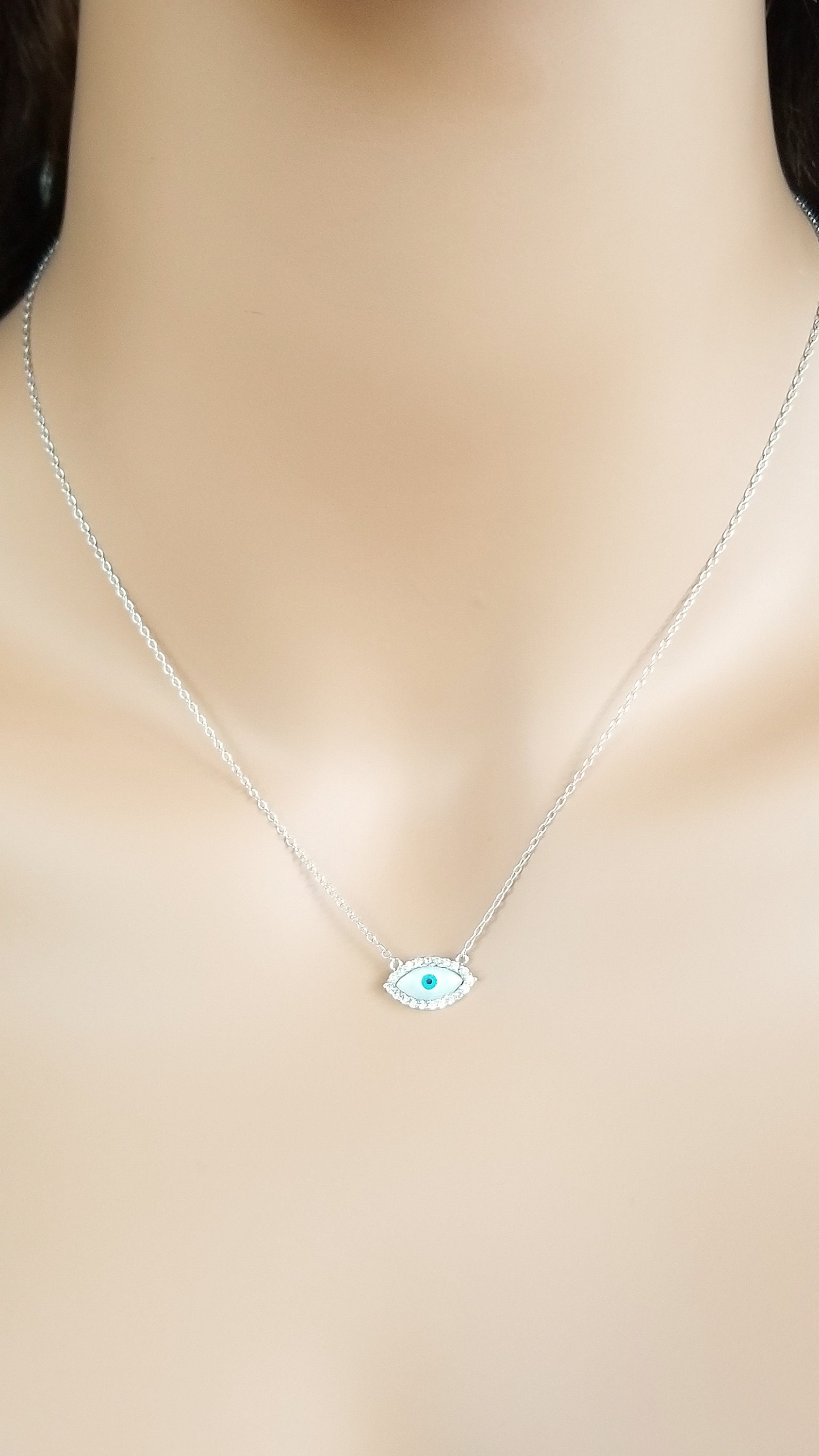 【BLACKPURPLE】23FW★ silver925 palette necklace Summer 925 Silver Necklace Oval Black Opal 9x7mm Cz Gemstone