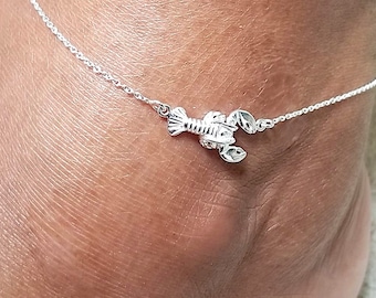 Lobster anklet- Sterling Silver - Maine Lobster Jewelry (D)