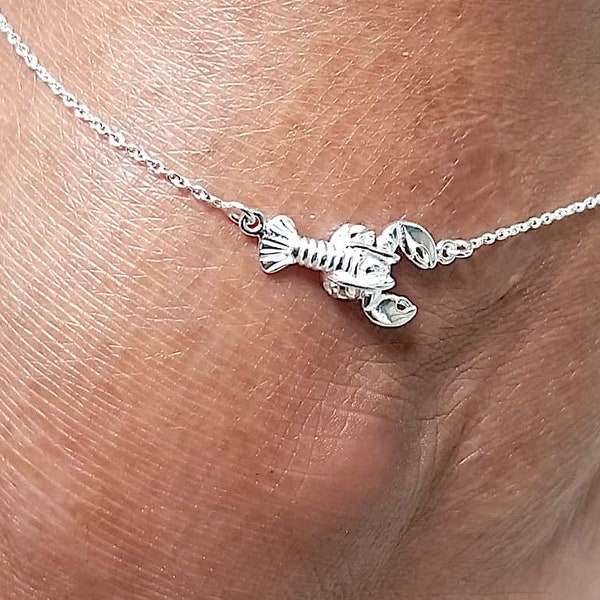 Lobster anklet- Sterling Silver - Maine Lobster Jewelry (D)