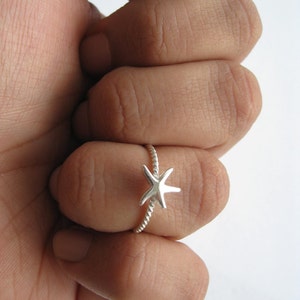 Starfish Ring Sterling Silver Hi Polished image 3