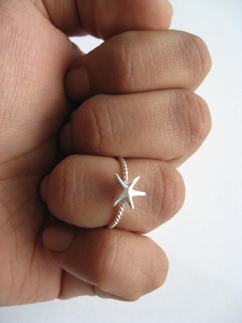 Starfish Ring Sterling Silver Hi Polished image 3