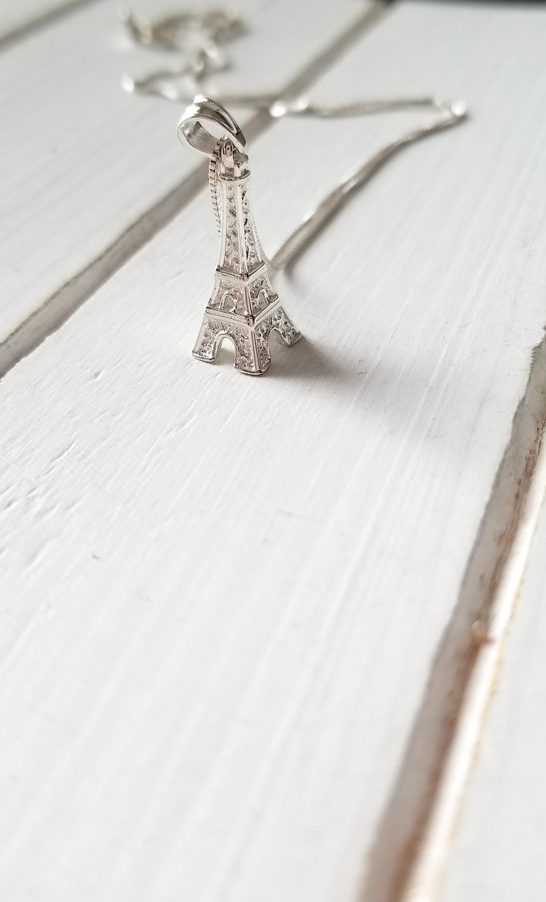 Eiffel Tower necklace 925 Sterling Silver image 1