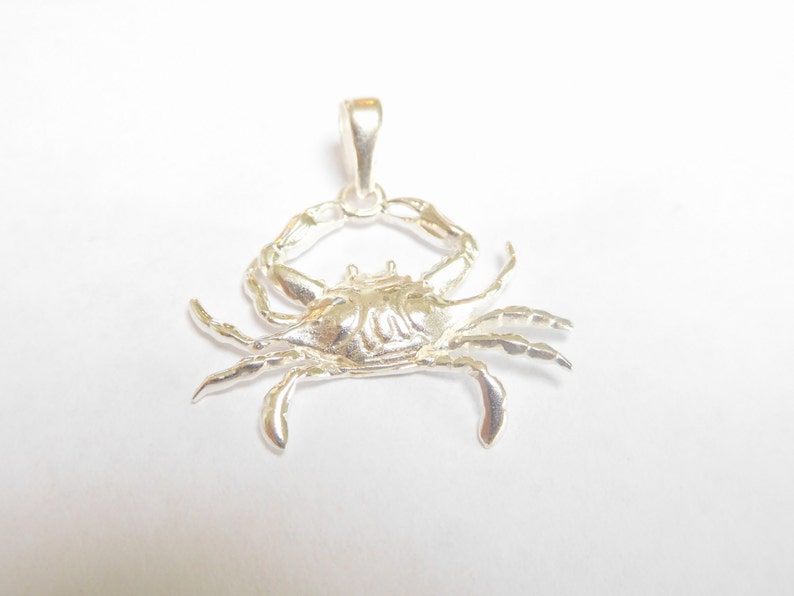 Silver Crab Necklace Sterling Silver Maryland Blue Crab Etsy