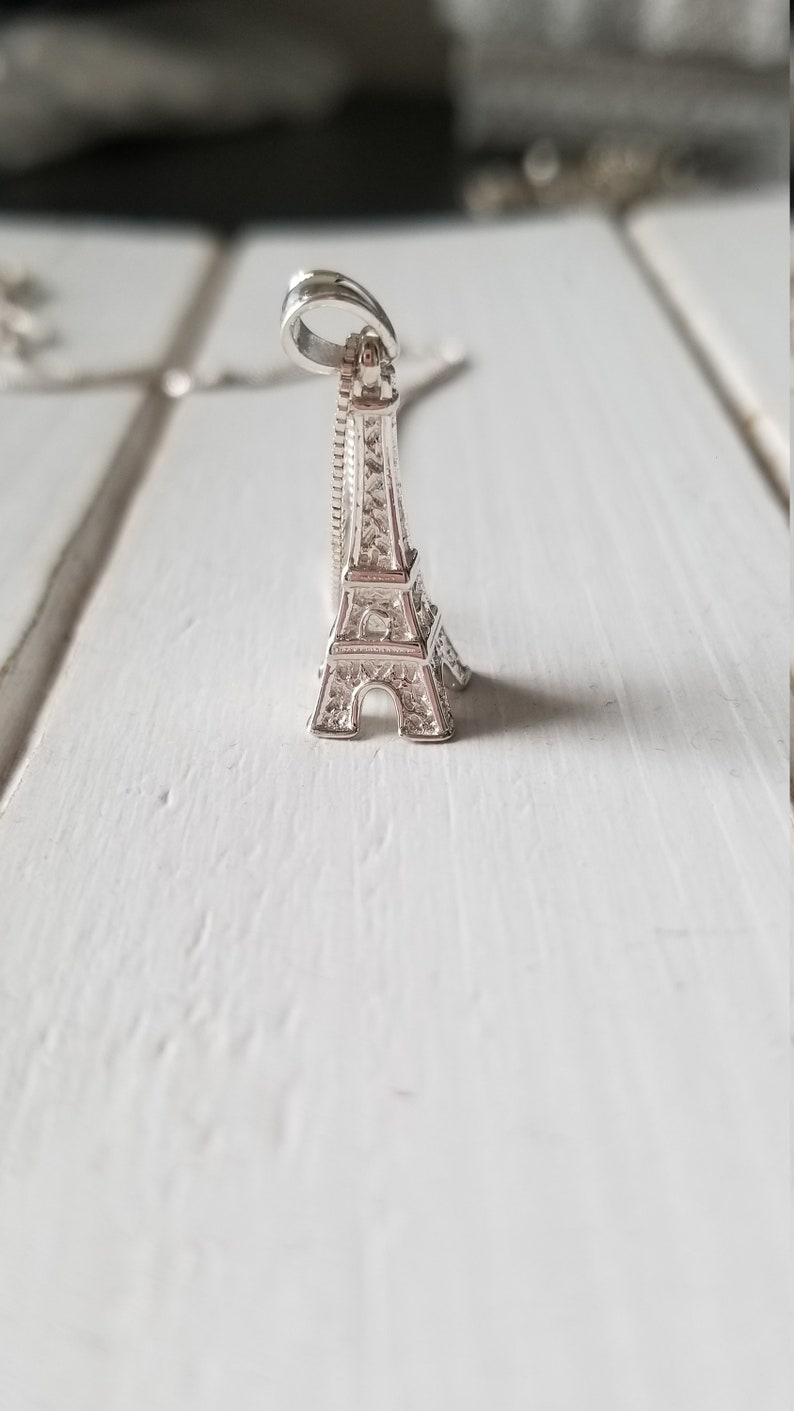Eiffel Tower necklace 925 Sterling Silver image 5