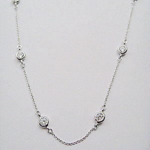 Diamonds CZ by the Yard Necklace Sterling Silver 3 colors available in 5 lengths Silver, Rose & Yellow image 7