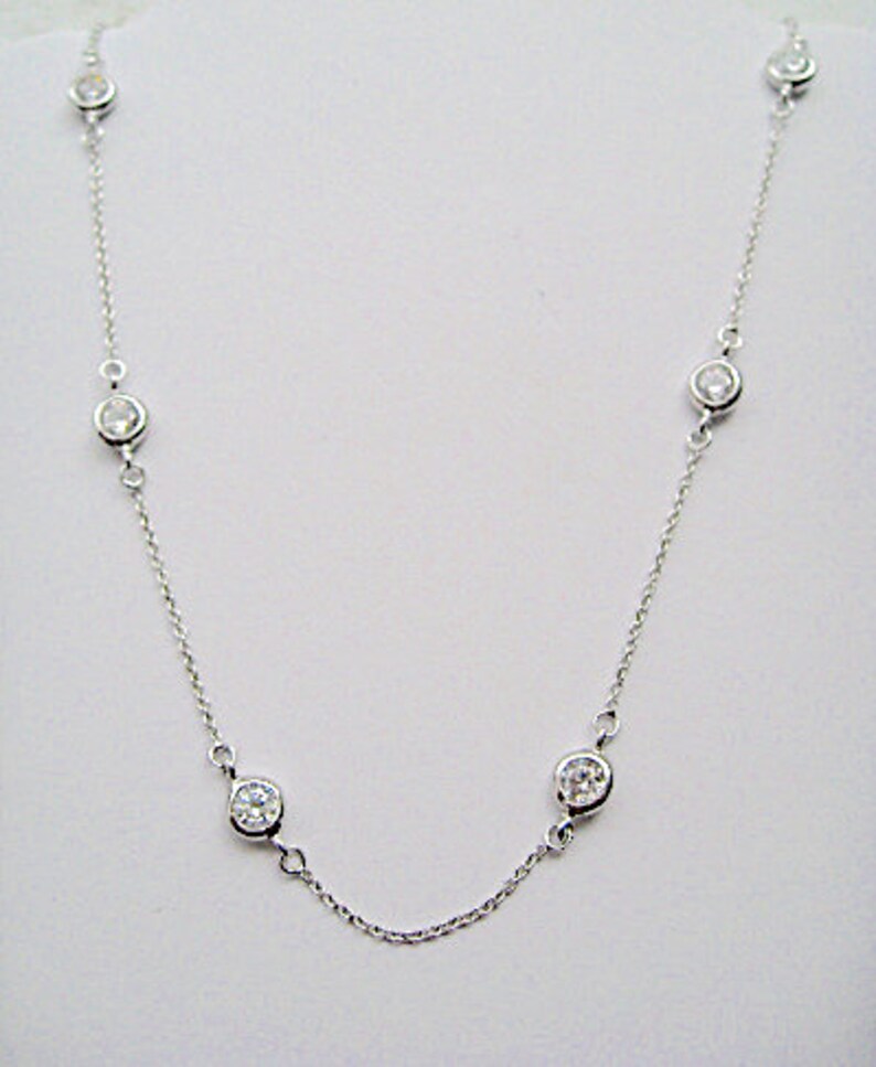 Diamonds CZ by the Yard Necklace Sterling Silver 3 colors available in 5 lengths Silver, Rose & Yellow image 7