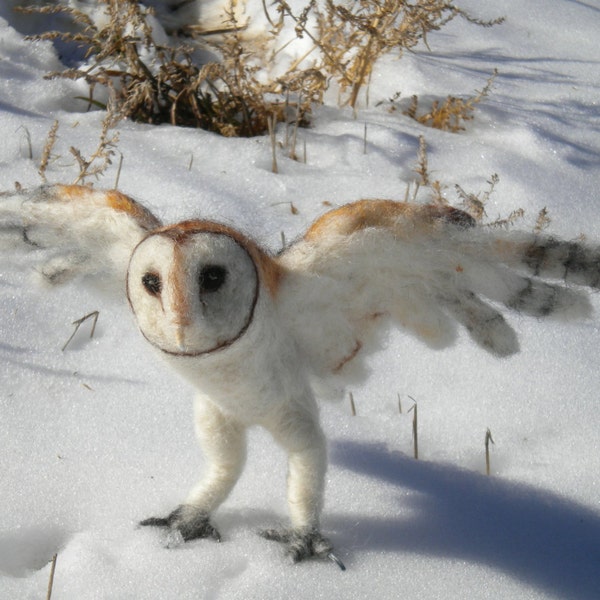 Needle felted Barn Owl