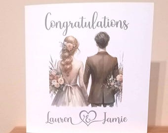 Personalised Wedding Card | Congratulations - with wedding couple names