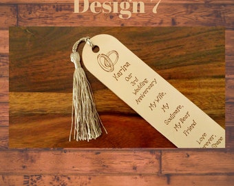 Personalised Leather Bookmark - Engraved Anniversary Gift