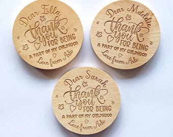 Personalised Teacher Gift - Thank you - Engraved wooden coaster