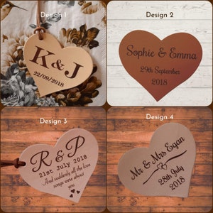 Leather Hearts Personalised for 3rd Wedding Anniversary Gift or Wedding Gift