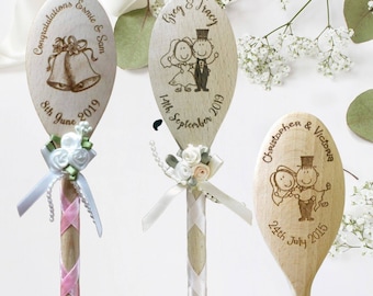 Personalised Engraved Wooden Wedding Spoon with any image you like