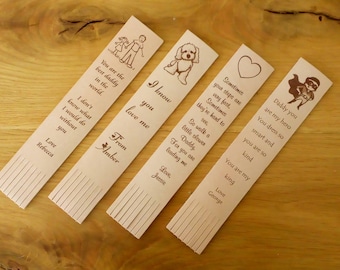 Personalised Leather Bookmark – Engraved Inspirational Quotes, Teacher Gift