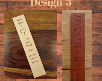 Personalised Leather Bookmark - Engraved Anniversary Gift