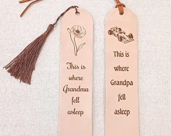 Personalized Leather Bookmark, Custom Engraved Your Design, Gift for Book Lovers, 3rd Anniversary Gift for Him Her