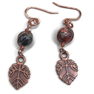 Leaf earrings, Metal Leaf Earrings, Nature earrings, Leaf Earrings copper, Leaves Earrings, boho earrings