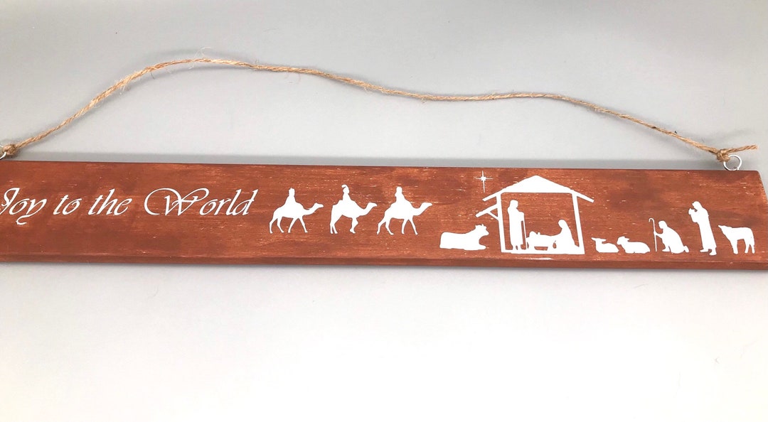 Simple Nativity Sign Rustic Nativity Sign, Joy to the World, Christmas Mantel Decor - Etsy