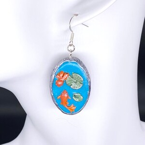 Koi Earrings - Goldfish Animal Jewelry - Handcrafted Statement Pieces