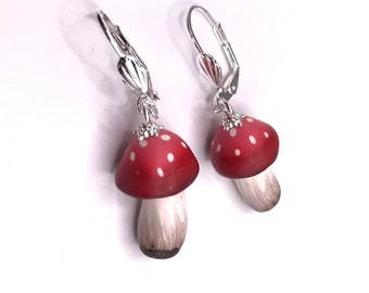 Toadstool Dangle Earrings – Whimsical Gift for Her