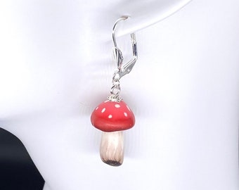 Toadstool Dangle Earrings – Whimsical Gift for Her