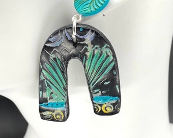 Handcrafted Polymer Clay Miami Vibes Dangle Earrings - 2.25" Length, Vibrant Statement Jewelry