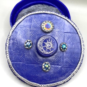 Mystical Celestial Moon Polymer Clay Jewelry Trinket Box - Handcrafted Keepsake Dish