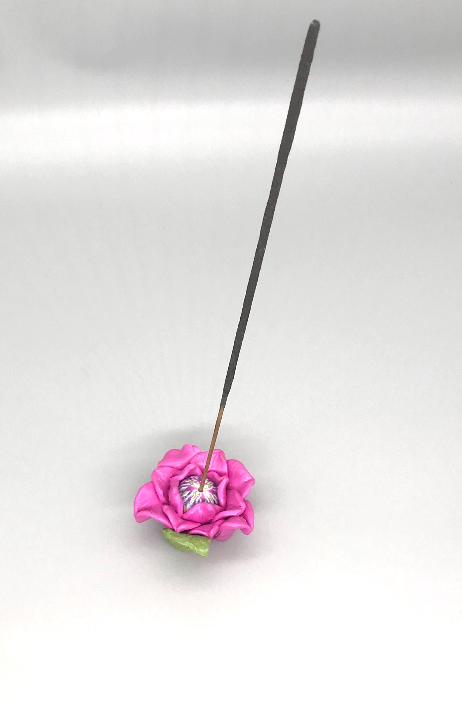 Pink Flower Incense Holder Polymer Clay Incense Meditation Etsy