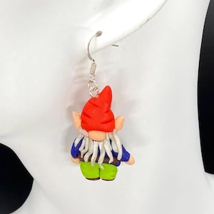 Red Gnome earrings, garden gnome, mystical creatures, fantasy jewelry