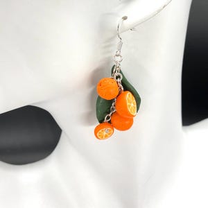 Orange Ohrringe, Obst Ohrringe, Miniatur Ohrringe, Obst Schmuck, Geschenk für Mädchen
