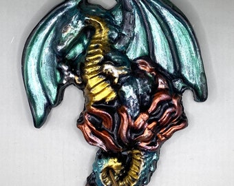 Green Dragon incense stick holder, dragon incense burner, dragon decor