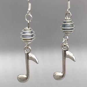 Music Note Dangle Earrings, Gift for her, Christmas gift for girl, music lover jewelry, music note