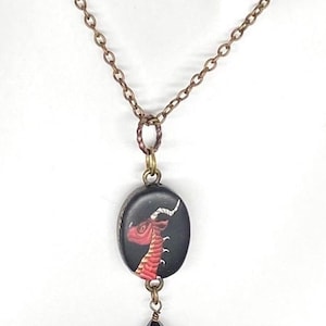 Dragon Pendant Necklace - Small Dragon Head Charm - Mythical Jewelry