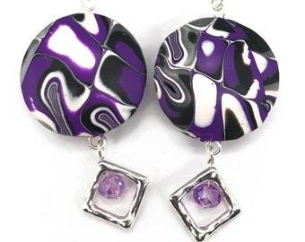 Luxurious Amethyst Dangle Earrings: Stylish, Lightweight Statement Jewelry, Perfect Woman's Gift