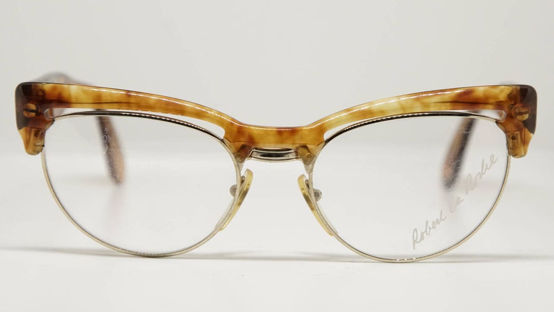 Lunettes Vintage Robert La Roche LR 350 - Monture Or Blanc Ovale - Acétate/métal - Allemagne - Neuf