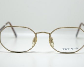 Vintage GIORGIO ARMANI 182-703 vierkante bril occhiali brille lunettes gafas brillen zonnebrillen frame Gemaakt in ITALIË Nieuwe Oude Voorraad jaren 1980