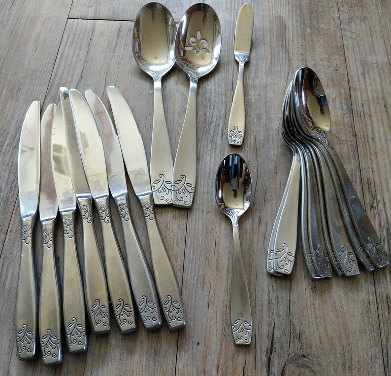 Oneida 'florence' Set of Stainless Silverware Etsy