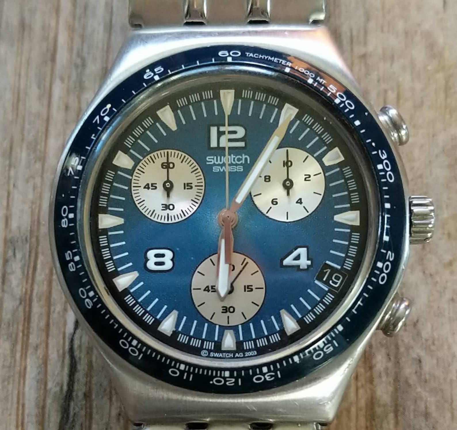 Swatch Swiss Irony Quartz Panda Face Tachymeter Chronograph - Etsy