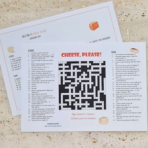 Cheese Please Printable Crossword - cheese themed crossword puzzle