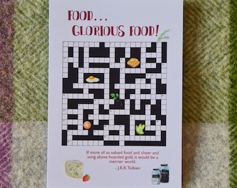 Food Glorious Food Crossword Card - food themed crossword puzzle greetings card