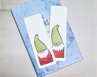 Christmas handpainted Nisse gnome gonk bookmark original art