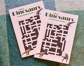 Dinosaur themed crossword puzzle greetings card - Any Occasion Card