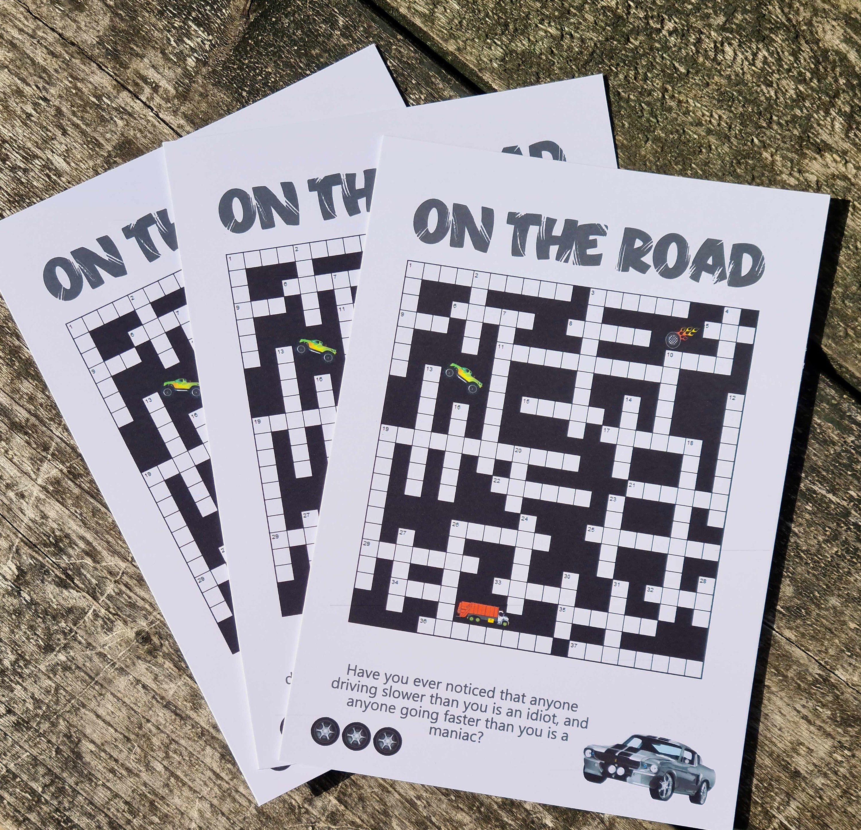 Car/driving Themed Crossword Card Car Road Driving Crossword Etsy UK