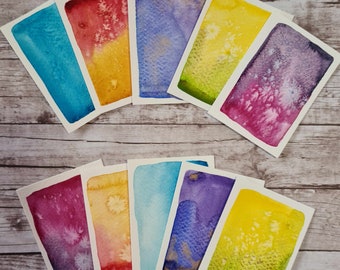 Watercolour ATCs/ACEOs for doodling (pack of 5), blank watercolor ATC/ACEO cards