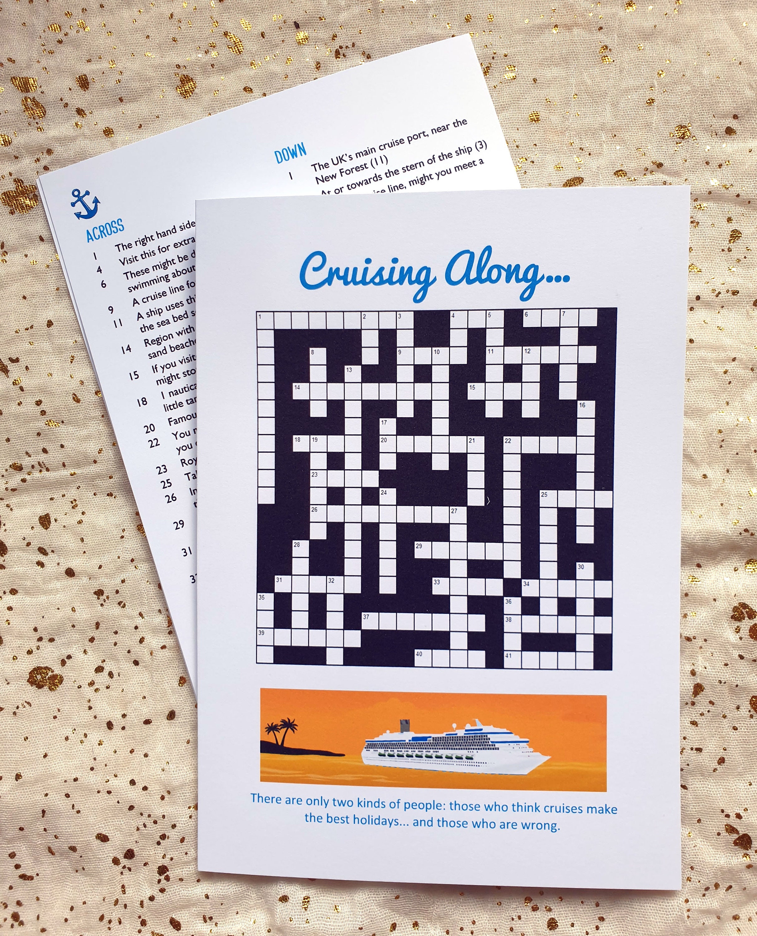 cruise brochures crossword