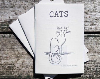 Cats Zine: handmade zine with artwork, cat facts and cat quotes